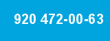 920 472-00-63 920 472-00-63